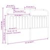 vidaXL Metal Replace Headboard White 150 cm