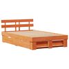 vidaXL Bed Frame with Headboard Wax Brown 120 x 200 cm Solid Pine Wood