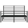 vidaXL Metal Bed Frame without Mattress with Footboard Black 160x200cm