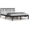 vidaXL Bed Frame without Mattress Black Solid Wood Pine