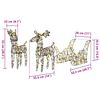 vidaXL Reindeer Pull Sleigh Warm White 52.5 x 28 x 32.5 cm Rattan