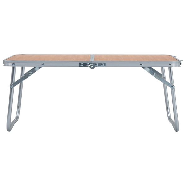 vidaXL Folding Camping Table Brown Aluminium 60x40 cm
