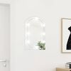 vidaXL Mirror with LED Lights 60x40 cm Glass Arch