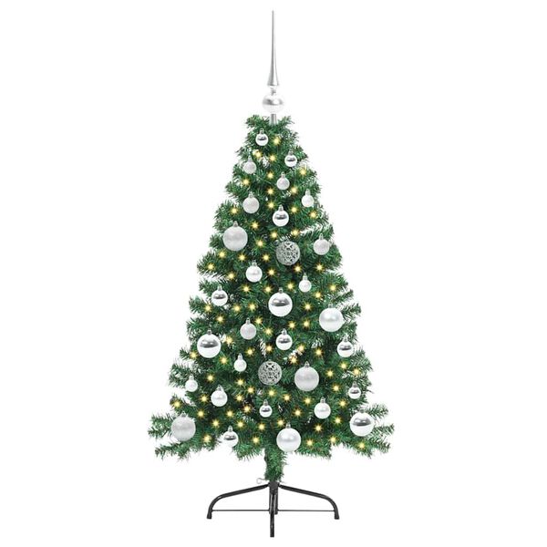 vidaXL Artificial Pre-lit Christmas Tree Green 120 cm PVC
