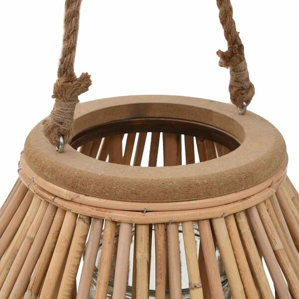 vidaXL Hanging Candle Lantern Holder Wicker Natural