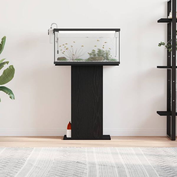 vidaXL Aquarium Stand Black Oak 60.5x36x72.5 cm Engineered Wood