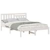 vidaXL Bed Frame with Headboard White 120 x 190 cm Solid Pine Wood