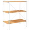 vidaXL 3-Tier Shelving Unit White and Oak 80x40x92 cm