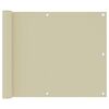 vidaXL Balcony Screen Cream 75x300 cm Oxford Fabric