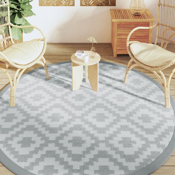 vidaXL Outdoor Carpet ARAKIL Grey &Oslash;200 cm PP