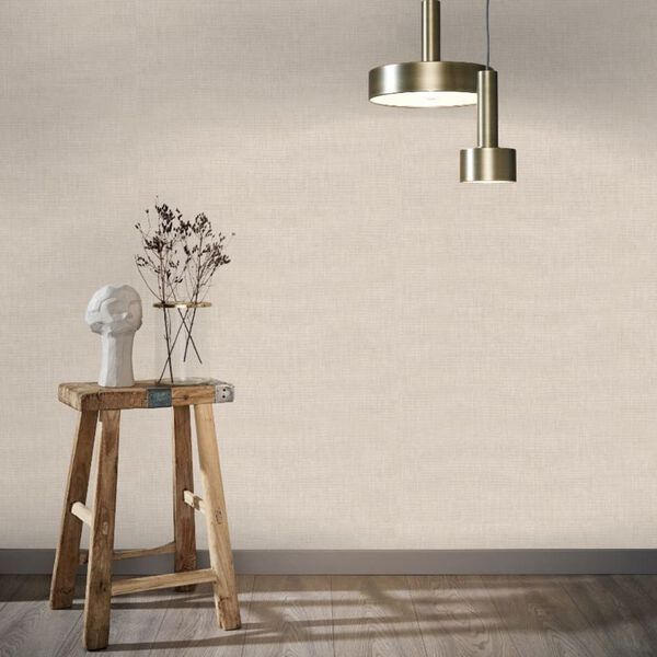 Noordwand Wallpaper Botanica Linnen Look Dark Beige and Sand