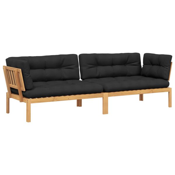 vidaXL Garden Pallet Corner Sofas 2 pcs with Cushions Solid Wood Acacia