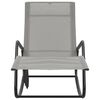 vidaXL Sun Lounger Steel and Textilene Grey