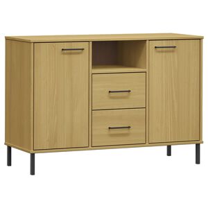 vidaXL Sideboard with Metal Legs Brown 113x40x77 cm Solid Wood OSLO