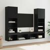 vidaXL TV Wall Units with LED with LED 5 pcs Black Oak Engineered Wood