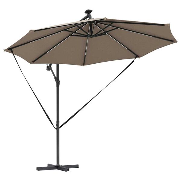 vidaXL Cantilever Banana Parasol Taupe 294 x 294 x 248 cm