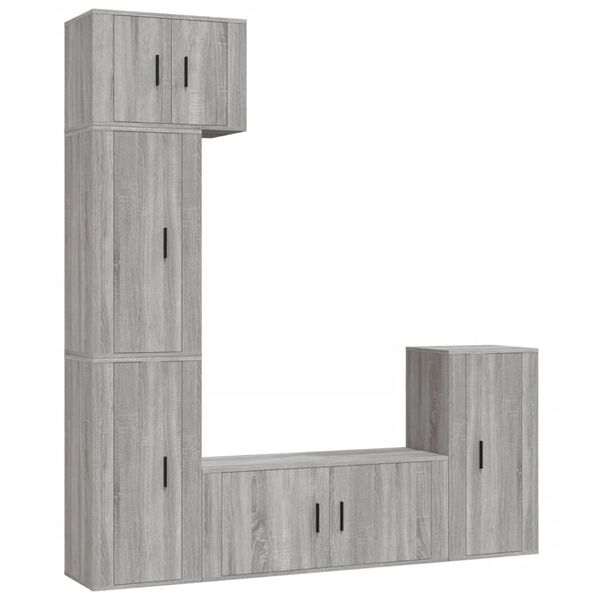 vidaXL 5 Piece TV Cabinet Set Grey Sonoma Engineered Wood