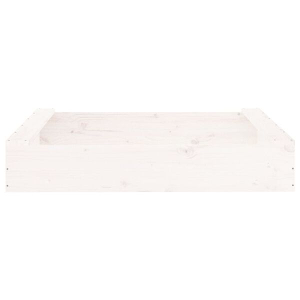vidaXL Sandbox with Seats White Square Solid Wood Pine