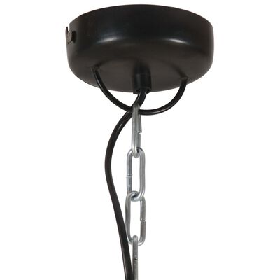 vidaXL Industrial Hanging Lamp 25 W Black Round Mango Wood 42 cm E27