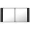 vidaXL LED Bathroom Mirror Cabinet Grey 90x12x45 cm Acrylic