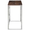 vidaXL Console Table Silver Stainless Steel and Solid Wood Sleeper