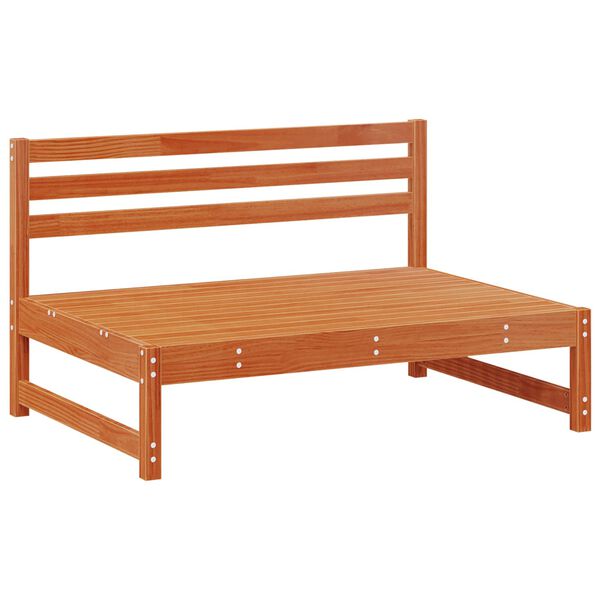 vidaXL Garden Middle Sofa Solid Pine Wood Wax Brown 120 x 84 x 70 cm