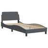 vidaXL Bed Frame "Dover" Dark Grey 90x190 cm Single Velvet
