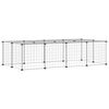 vidaXL 20-Panel Pet Cage with Door Black 35x35 cm Steel