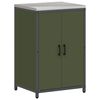 vidaXL Kitchen Storage Set with Shelf Other 3 pcs Olive Green Steel