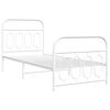 vidaXL Metal Bed Frame without Mattress with Footboard White 90x190cm