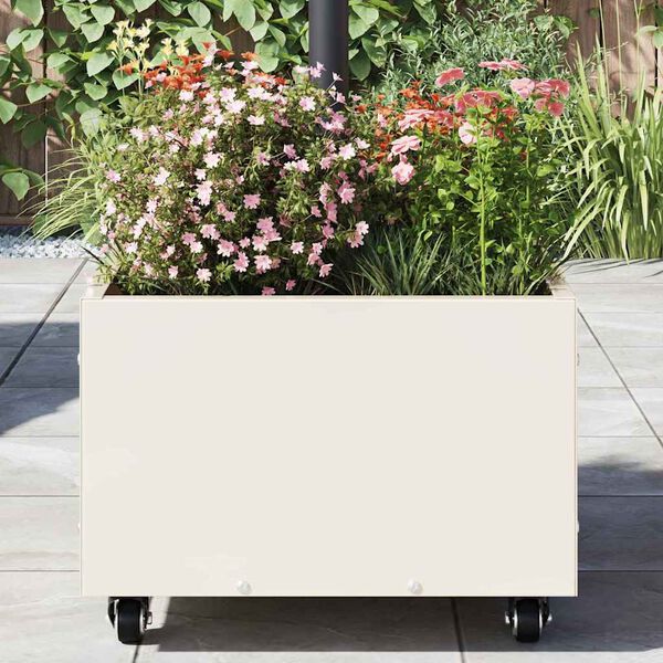 vidaXL Parasol Base Manual White 45 x 45 x 45 cm Steel