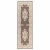 vidaXL Runner Rug FLORNES Woven Taupe Pattern 67 x 150 cm PP 7 mm