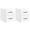 vidaXL Wall-Mounted Bedside Cabinet with Drawer 2 pcs High Gloss White