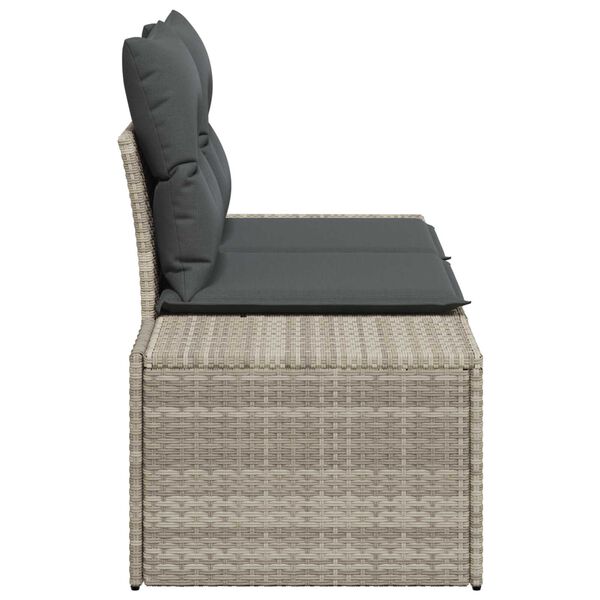 vidaXL Garden Sofa Grey 123 x 62 x 69cm Poly Rattan