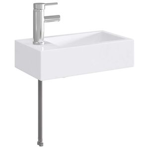vidaXL Bathroom Sink with Faucet and Drain Chrome 45.5 x 25.5 x 13 cm
