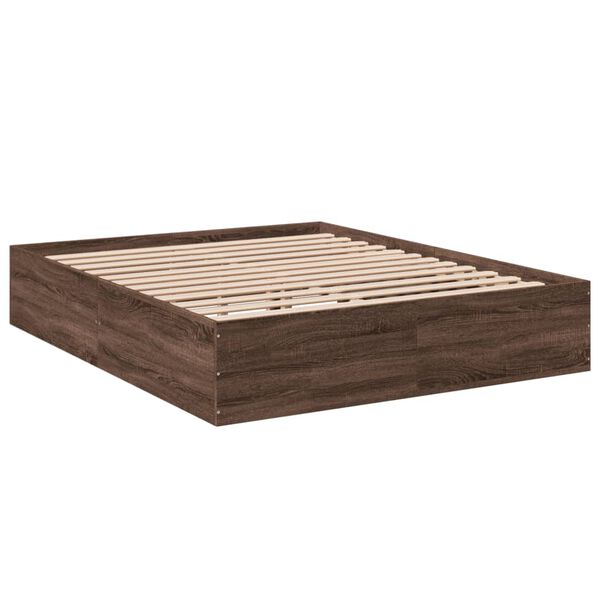 vidaXL Bed Frame without Mattress Brown Oak 160x200 cm