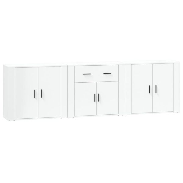 vidaXL Sideboards 3 pcs White Engineered Wood