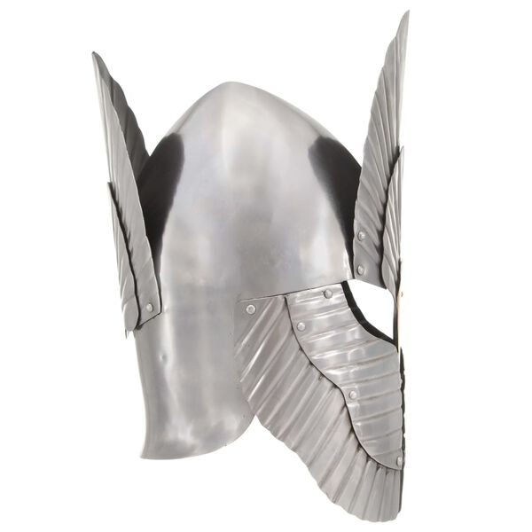vidaXL Fantasy Medieval Knight Helmet Replica LARP Silver Steel