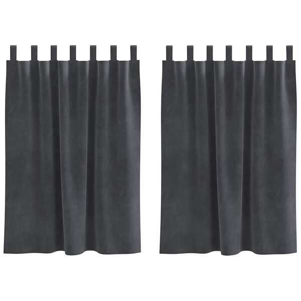 vidaXL Blackout Curtains 2 pcs Light Grey 140 x 140 cm Velvet