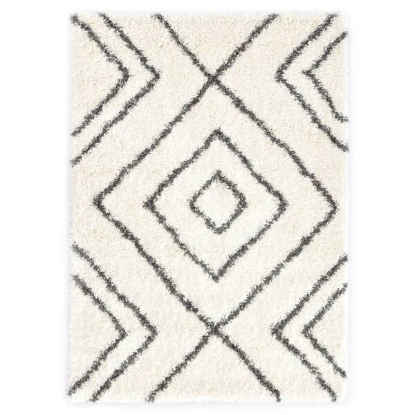 vidaXL Rug Berber Shaggy PP Beige and Grey 160x230 cm