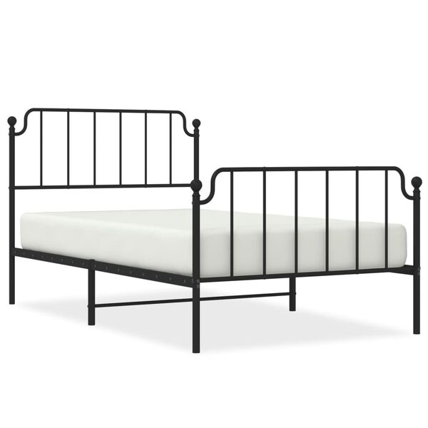 vidaXL Metal Bed Frame without Mattress with Footboard&nbsp;Black 107x203cm