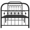 vidaXL Metal Bed Frame without Mattress with Footboard Black 80x200cm