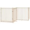 vidaXL Dog Gate with Door Foldable 6 Panels 480 cm Poplar Wood