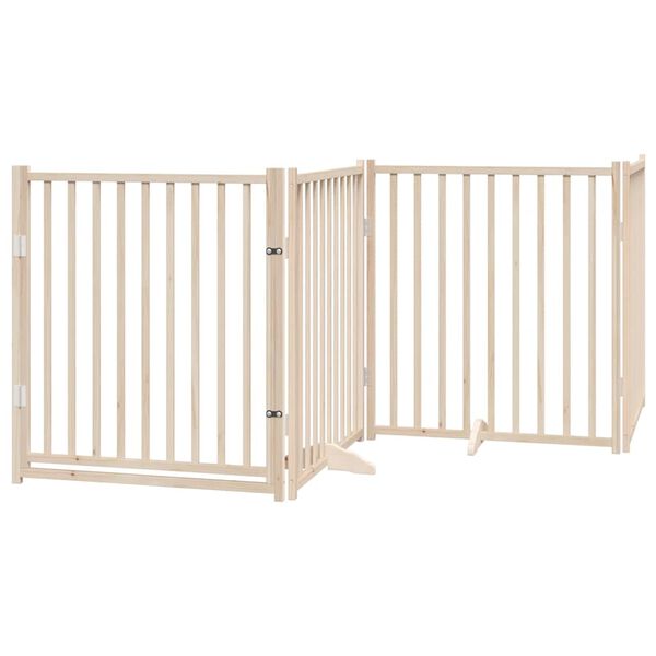 vidaXL Dog Gate with Door Foldable 6 Panels 480 cm Poplar Wood