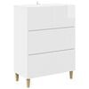 vidaXL Drawer Cabinet High Gloss White 66 x 34.5 x 90 cm