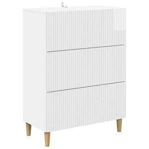 vidaXL Drawer Cabinet High Gloss White 66 x 34.5 x 90 cm