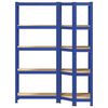vidaXL 2 Piece 5-Layer Shelves Set Blue Steel&Engineered Wood