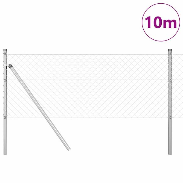 vidaXL Fence Post Silver 10 x 0.4 m (40 x 40 mm mesh) Steel
