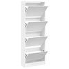 vidaXL Shoe Cabinet White 60x21x163.5 cm Engineered Wood