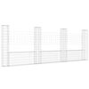 vidaXL U-shape Gabion Basket with 4 Posts Iron 380x20x150 cm